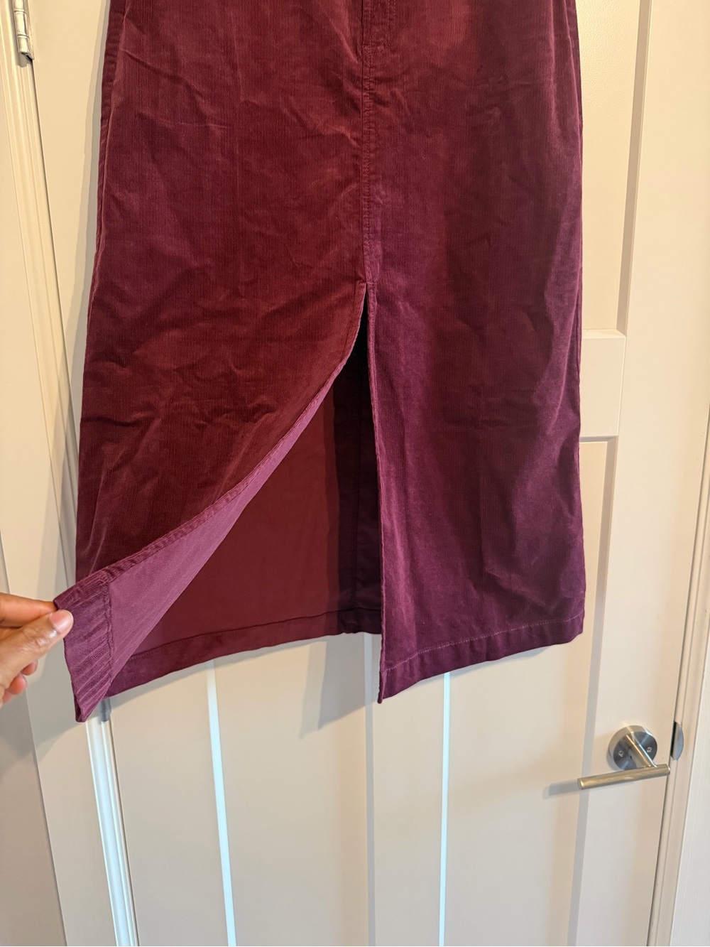 Loft Women’s Brushed Corduroy Midi Skirt in Deep Wine - Picture 13 of 17